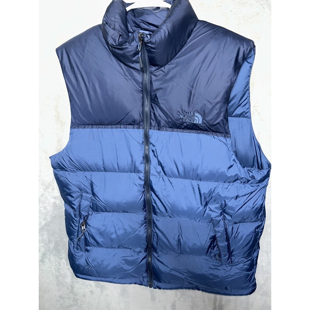 The North Face Nuptse 700 Down Puffer Vest Size L Mens Blue